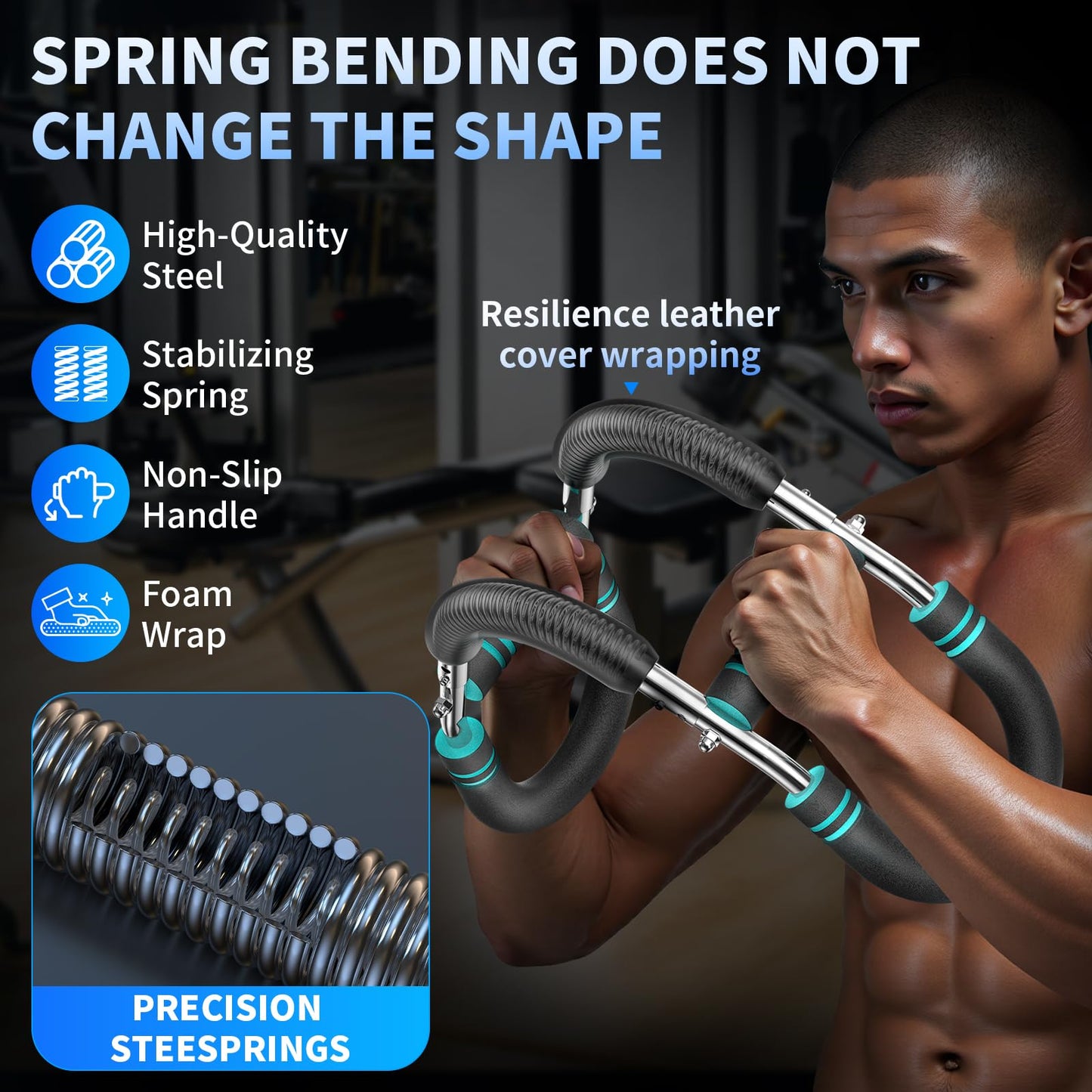 EINOJEOY Twister arm Trainer, Adjustable Resistance Chest Workout Equipment,Forearm Power Exercise bar, pectoralis spinalis Device, Portable…