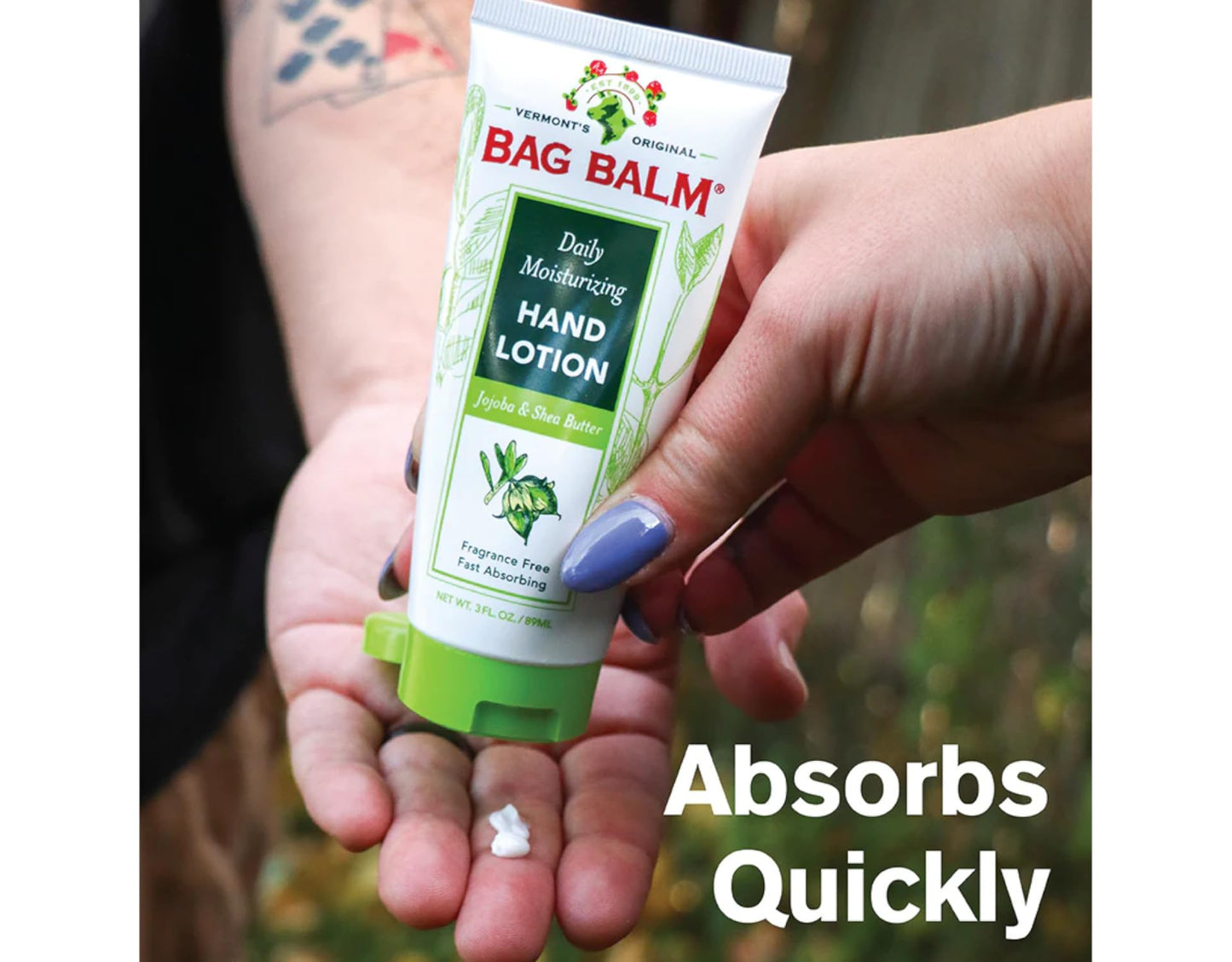 Bag Balm, Daily Moisturizing Hand & Body Lotion, Fragrance Free, 3 fl oz (89 ml)
