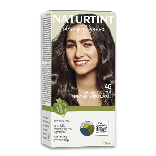 Naturtint Permanent Hair Color 4G Golden Chestnut (Pack of 1), Ammonia Free, Vegan, Cruelty Free, up to 100% Gray Coverage, Long Lasting Results