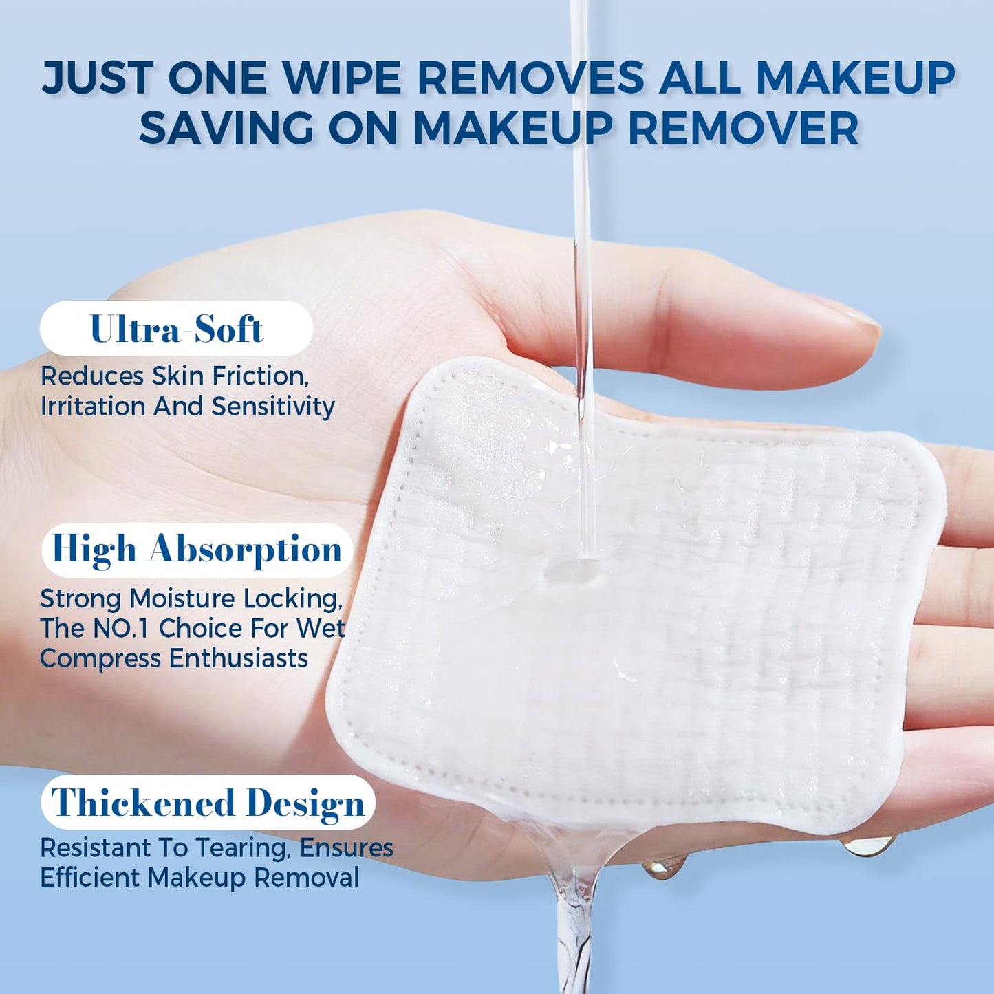 Premium Natural Plant Cotton Pads(100 Count),Soft & Lint-Free Upgraded Edge Stitching Design Cotton Rounds for Face,Unique Three-Layer Structure Beauty and Personal Care PUPUPE