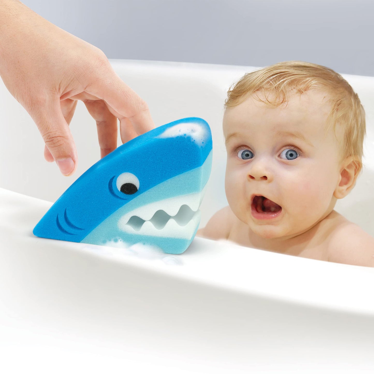 Genuine Fred Bath Biters, Children's Bath Sponge, Shark - Large & Absorbent - Gentle on Skin - Adds Fun to Bathtime or Water Table - Great Gift