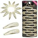 Dofash Snap Hair Clips Metal Grips 5CM/2 IN Barrettes for Thin Hair Basic Hair Accessories Hair Barrettes 12PCS (Blonde)