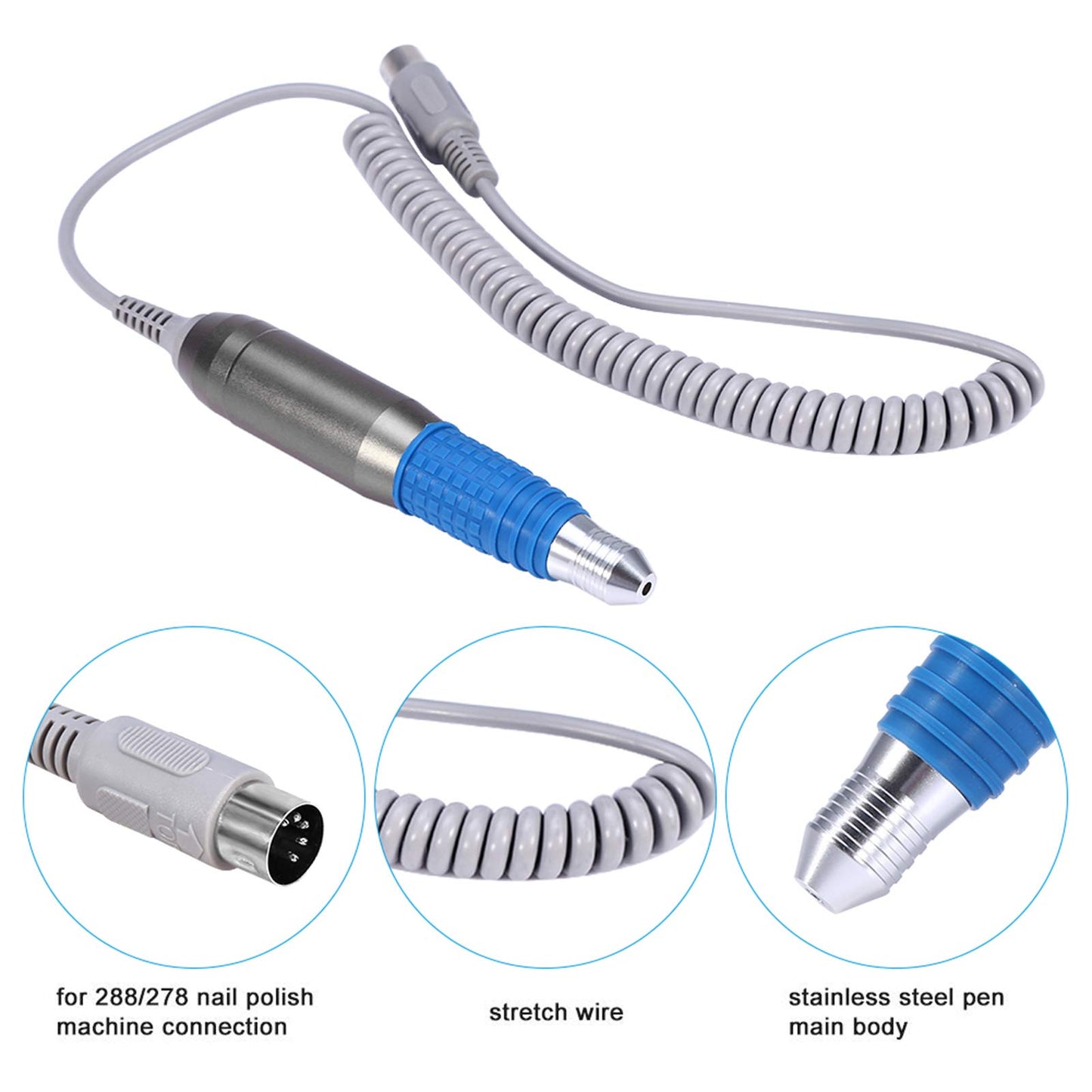 35000rpm Nail Drill Handle Handpiece, Nail Polish Handpiece for Electric Nail Manicure Machine Nail File Pen Polish Drill Tools Beauty & Personal Care FILFEEL