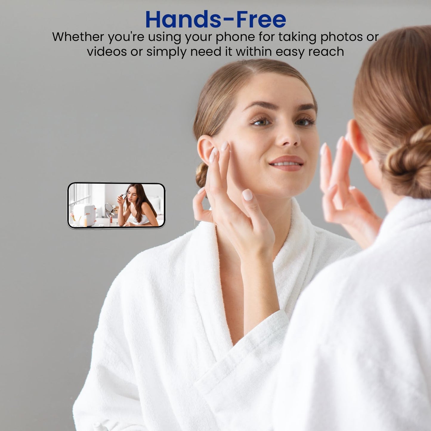 MYHOGOOD 2 Pcs Silicone Suction Phone Case, Non Slip Phone Suction Pad with 24 Suction Cups, White Suction Phone Holder Hands-Free Sticky Phone Grip…