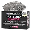 Americanails FastFoils 100 ct, One Step Gel Polish Foil Remover Wraps, All-In-One Foil Remover With Thick Cotton Pad & Pure Acetone, Remove Nail