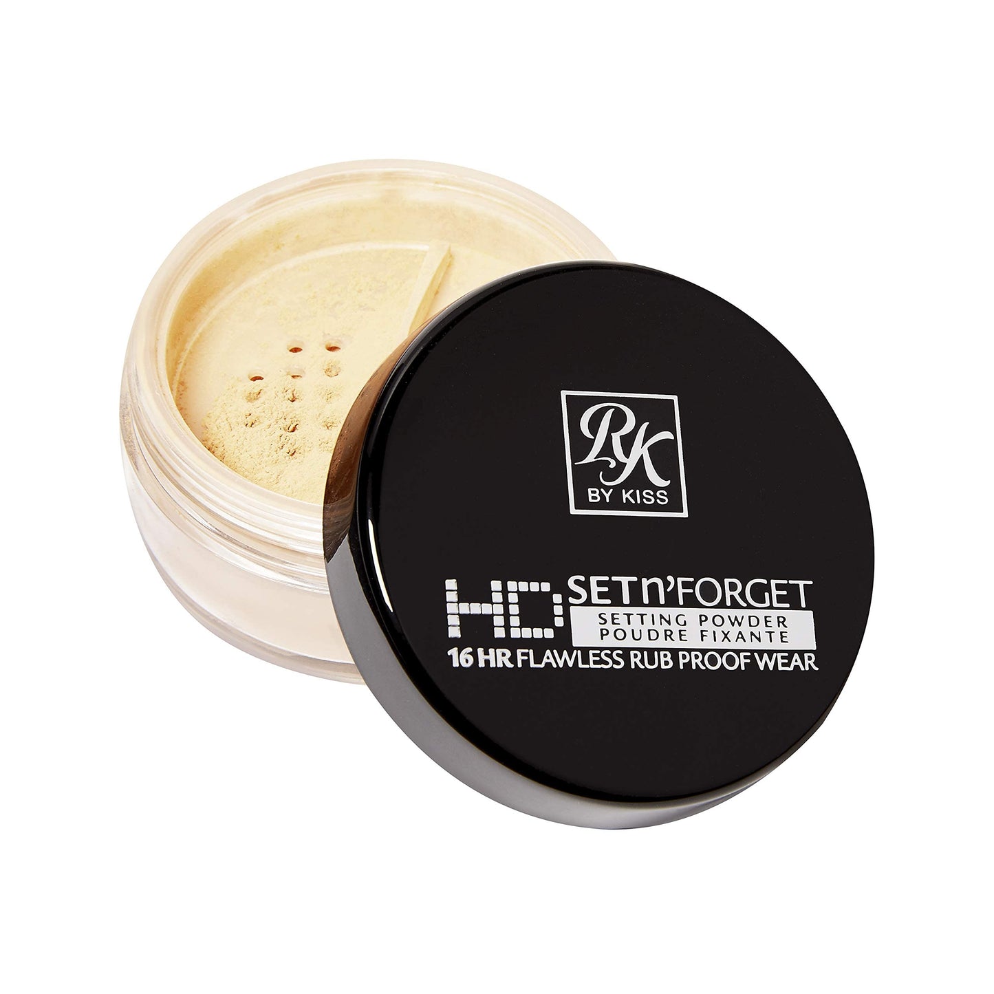 Ruby Kisses Loose Setting Powder 0.4oz, Weightless, Smooths, Mattifying Finish and Shine Control, Pure Silica Mineral Powder (Banana)