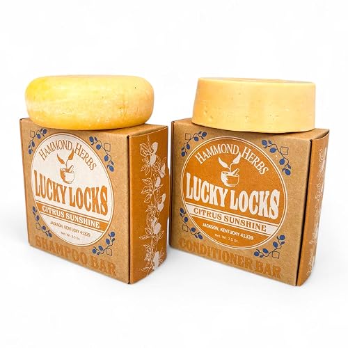 Lucky Locks | Pick Your Scent | Natural Shampoo & Conditioner Bar Set | Zero Waste Hair Care | Sulfate Free (Citrus Sunshine)