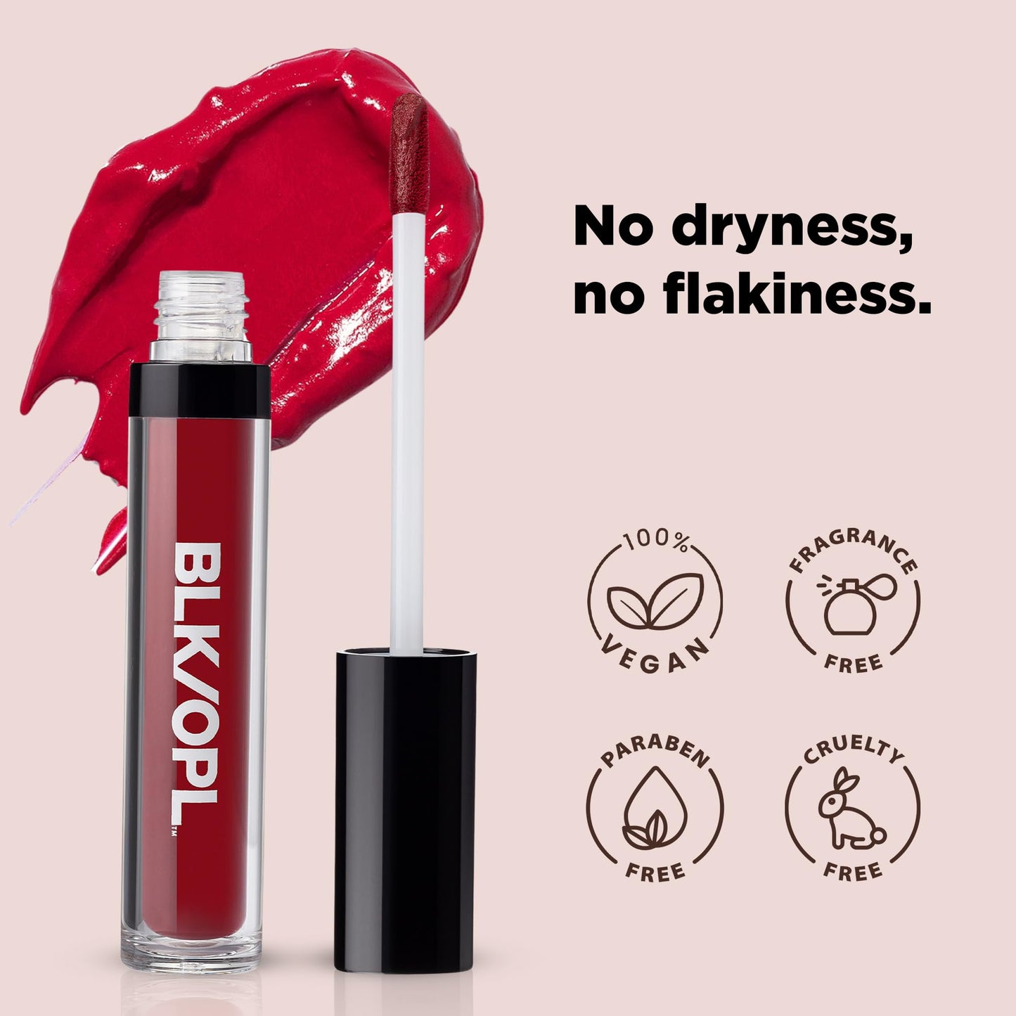Black Opal BLK/OPL COLORSPLURGE Liquid Matte Lipstick, Berry Red - long-lasting, enriched with Vitamins C & E, paraben-free, cruelty-free