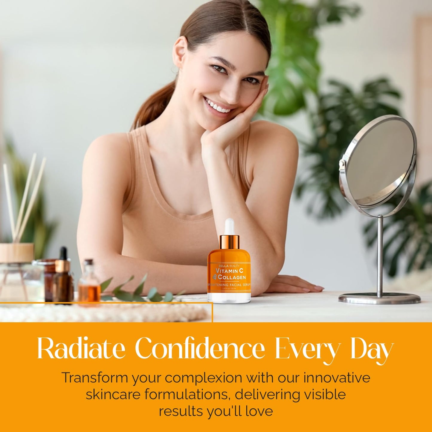 Bella Beauty Vitamin C Serum with Collagen - Dark Spot Reduction, Skin & Anti-Aging - Dermatologist Tested, Cruelty-Free Korean Skin Care for All