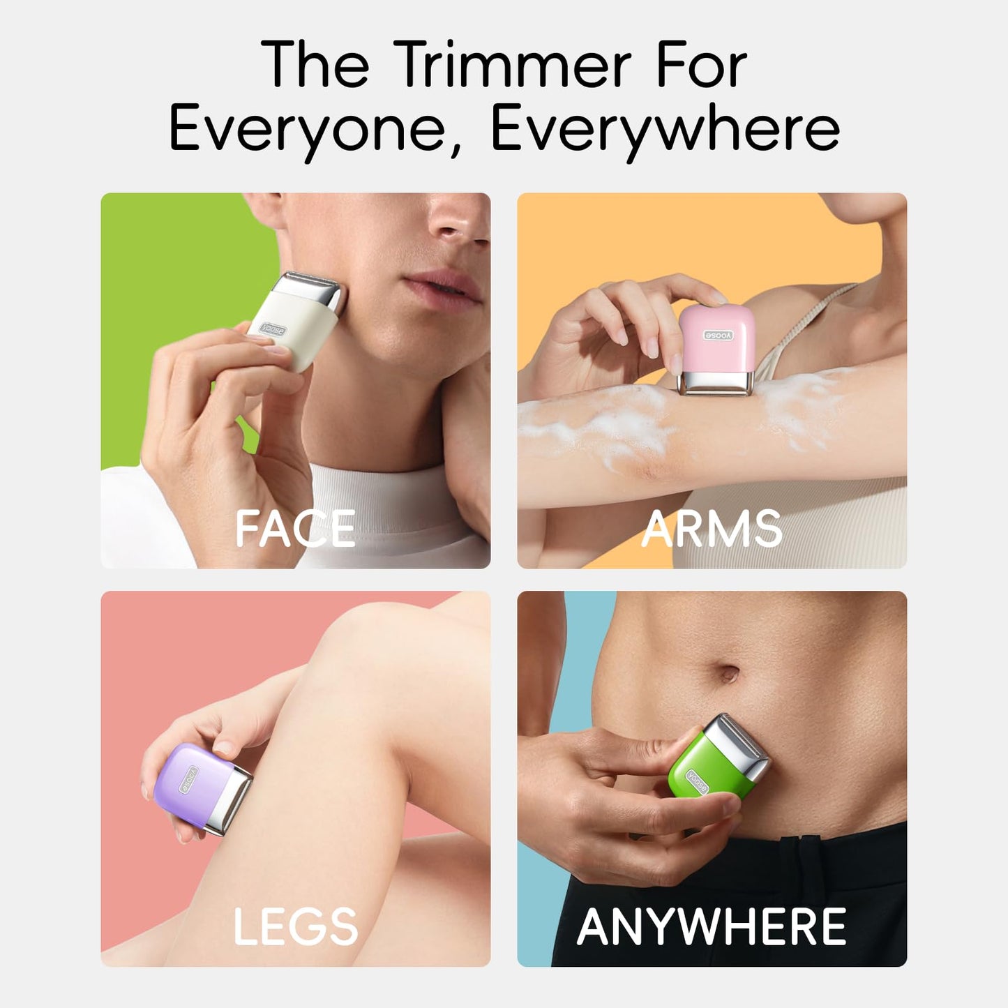 yoose Electric Razors for Women, IPX7 Alloy Body Bikini Trimmer for Women (USB-C, Trimmer Comb, Multi Shaving Modes), Portable Size, Taro Purple Beauty and Personal Care yoose