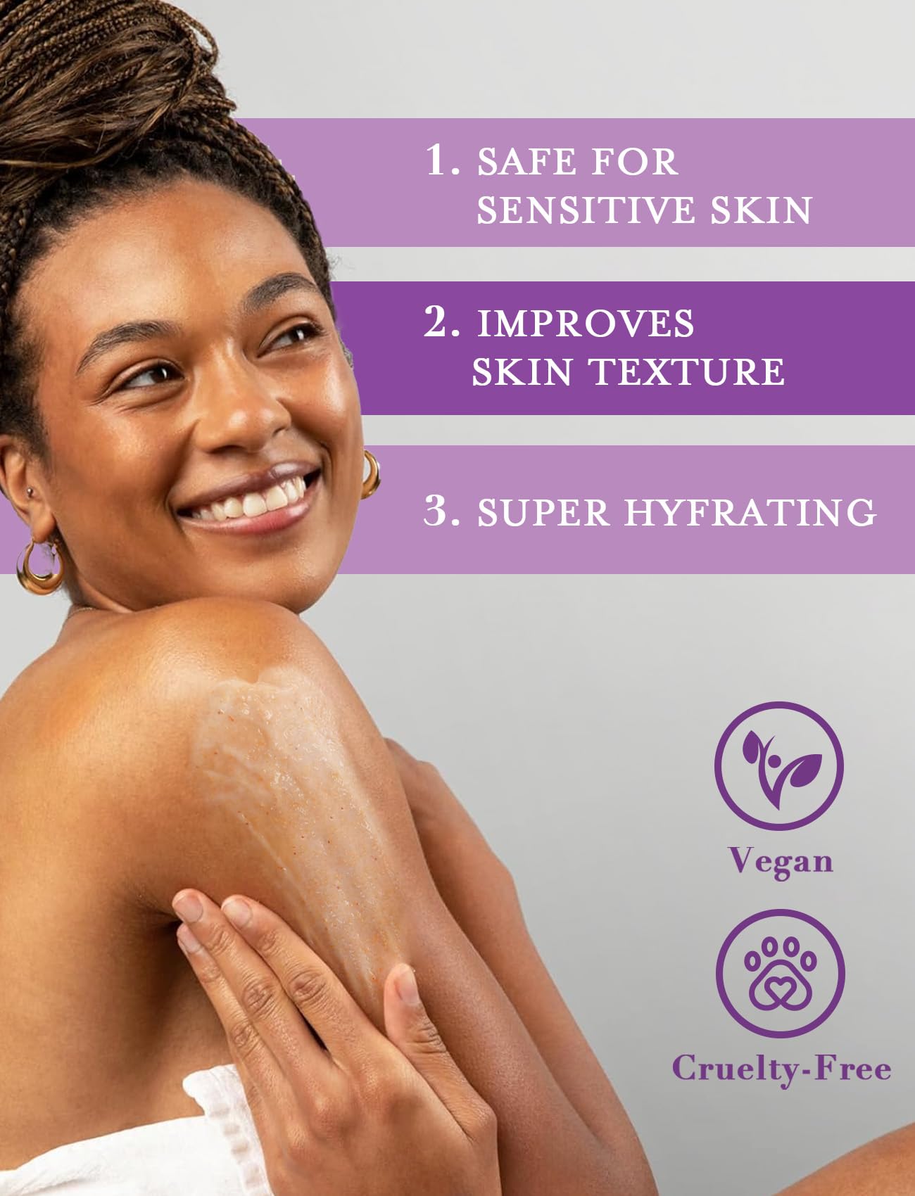 Elvira KP Bump Eraser Foot & Body Scrub, Exfoliating Scrub for Keratosis Pilaris, Smooth Skin with 10% AHA BHA & Niacinamide