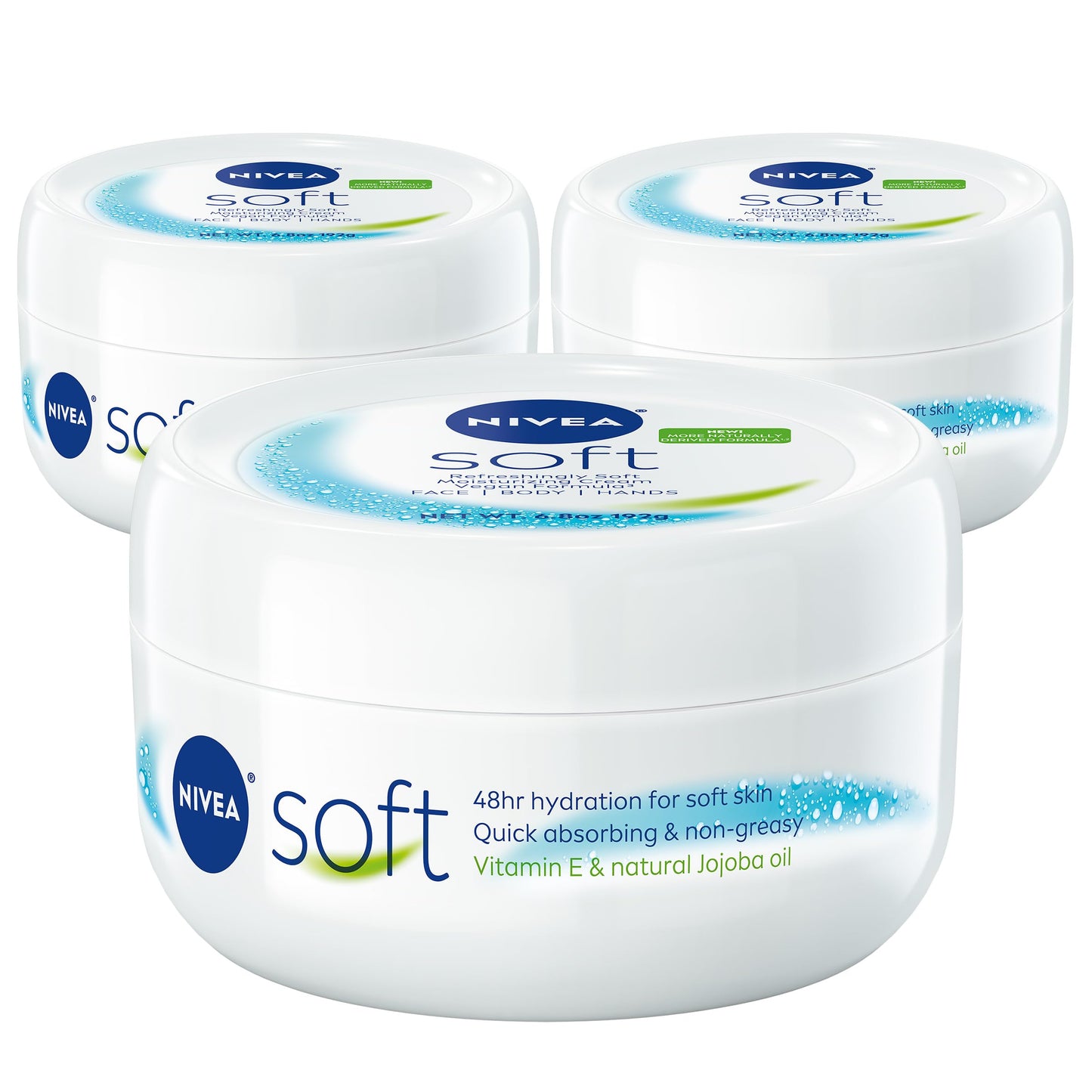 NIVEA Soft Refreshingly Soft Moisturizing Cream for Face, Body and Hands, Lightweight, Non-Greasy, 48-Hour Body Moisturizer with Jojoba Oil Beauty and Personal Care NIVEA Default Title
