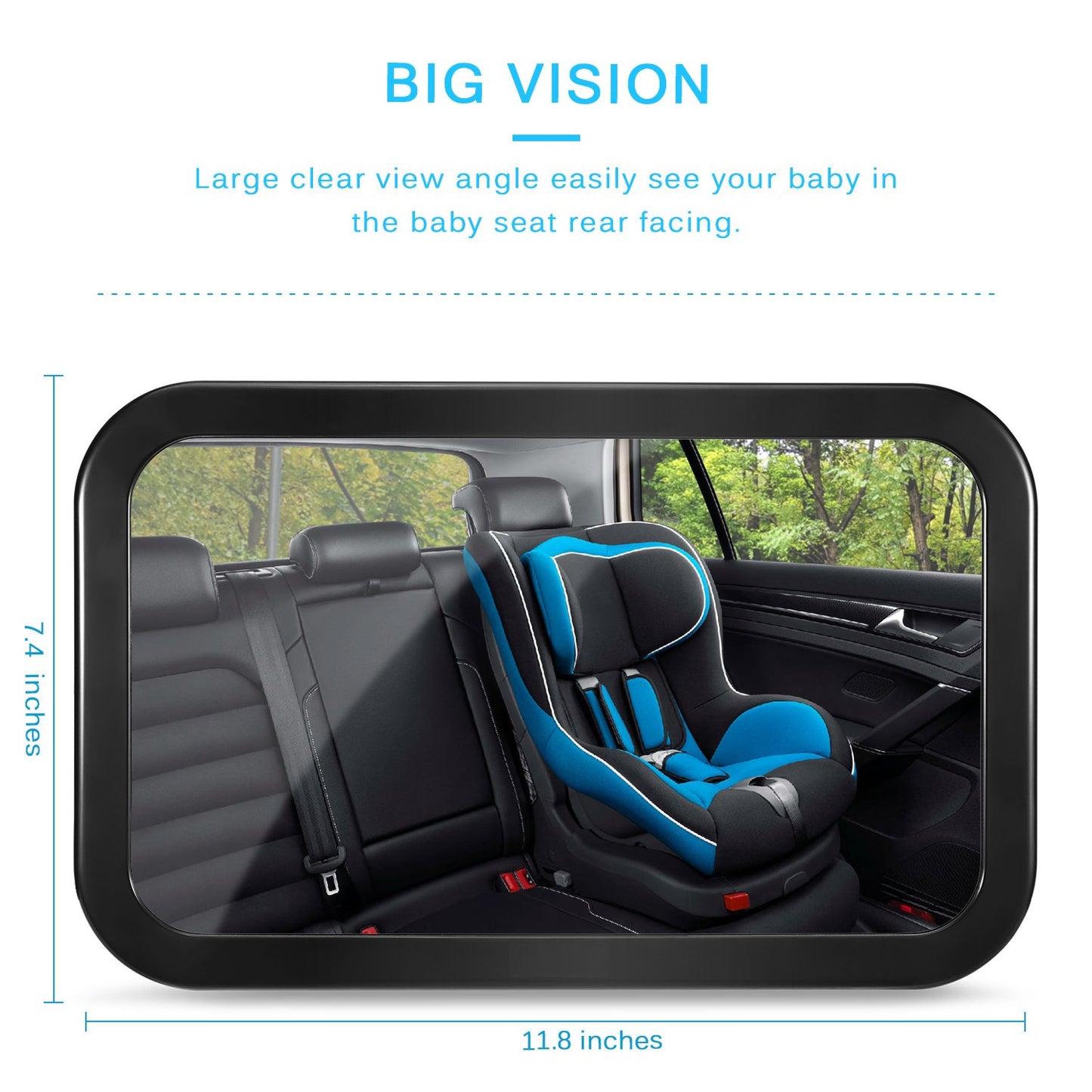 Baby Car Mirror, DARVIQS Car Seat Mirror, Safely Monitor Infant Child in Rear Facing Cars Seat, Wide View Shatterproof Adjustable Acrylic 360°for…