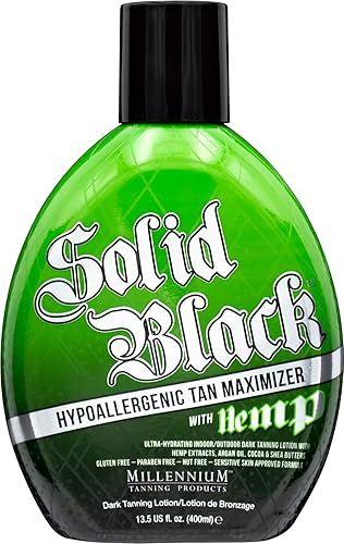 Millennium Tanning Solid Black Hypoallergenic Tan Maximizer With Hemp Indoor/Outdoor Dark Tanning Lotion 13 oz