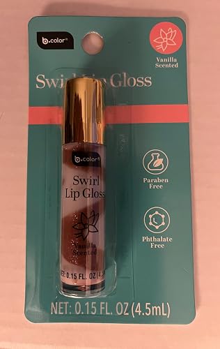 B.color Swirl Lip Gloss, Vanilla Scented, Paraben Free, Phthalate Free, 0.15 FL OZ