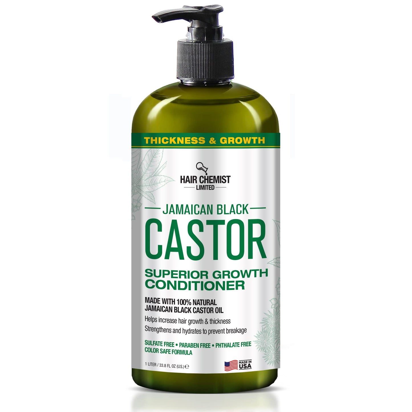 Hair Chemist Superior Growth Jamaican Black Castor Shampoo 33.8oz & Conditioner 33.8oz - 2-PC Shampoo & Conditioner for Hair Growth