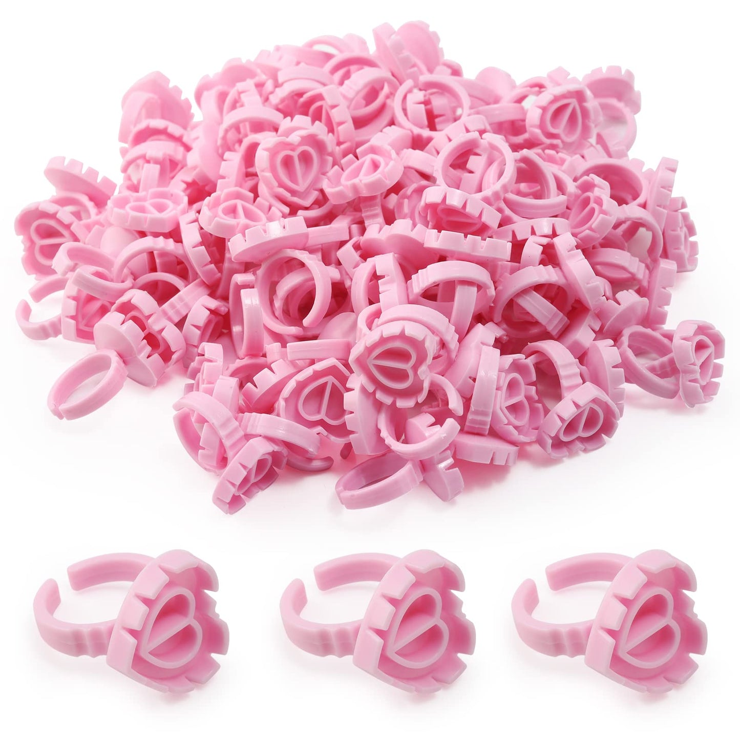Glue Rings - Autdor 500Pcs Glue Rings for Eyelash Extensions Pink Lash Glue Rings Pigment Ring Cups Lash Glue Holder for Lash Extension Supplies