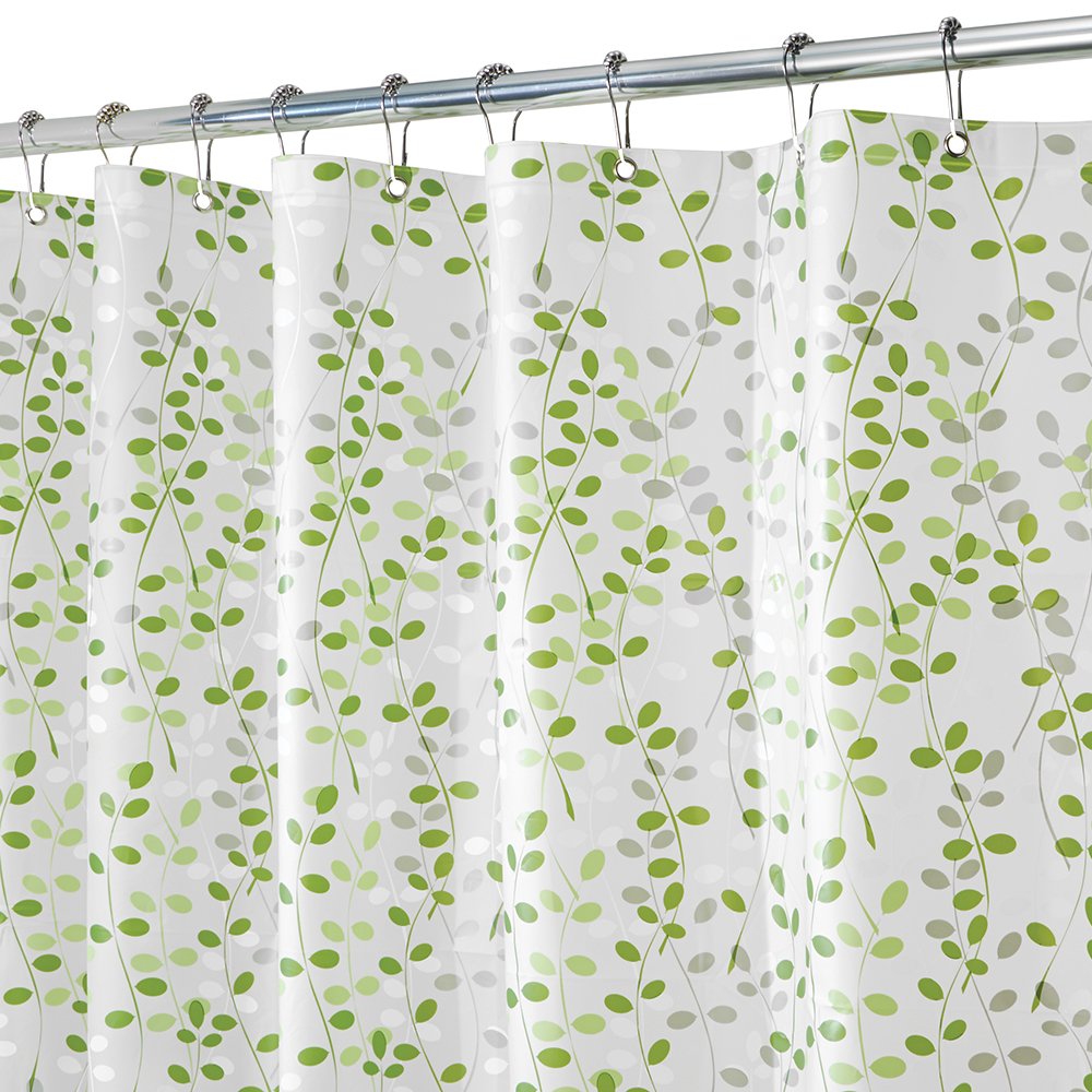 iDesign Vine Shower Curtain, 72 x 72, Green/White