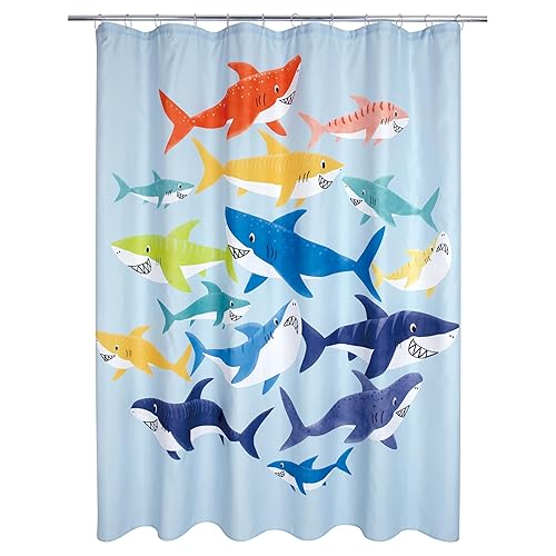 Allure Home Creation Colorful Sharks Shower Curtain 70"x72"