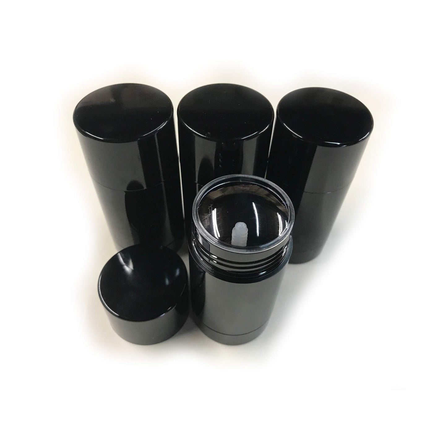 Empty Deodorant Containers - Twist-up, Reusable, Recyclable, DIY Empty Deodorant Tubes, Bottom-fill 2.0 Oz (4-Pack, Black) Beauty and Personal Care DIY Deodorant Containers