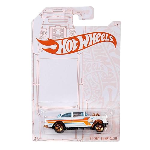 Hot Wheels 2020 Pearl and Chrome 4/6 - '55 Chevy Bel Air Gasser (White)