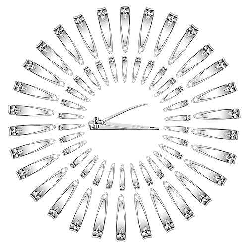 Ayearparty 120 Pieces Nail Clipper Set Flat Toenail Clippers Stainless Steel Fingernails Manicure Pedicure Sturdy Silver Small Trimmer Portable Bulk