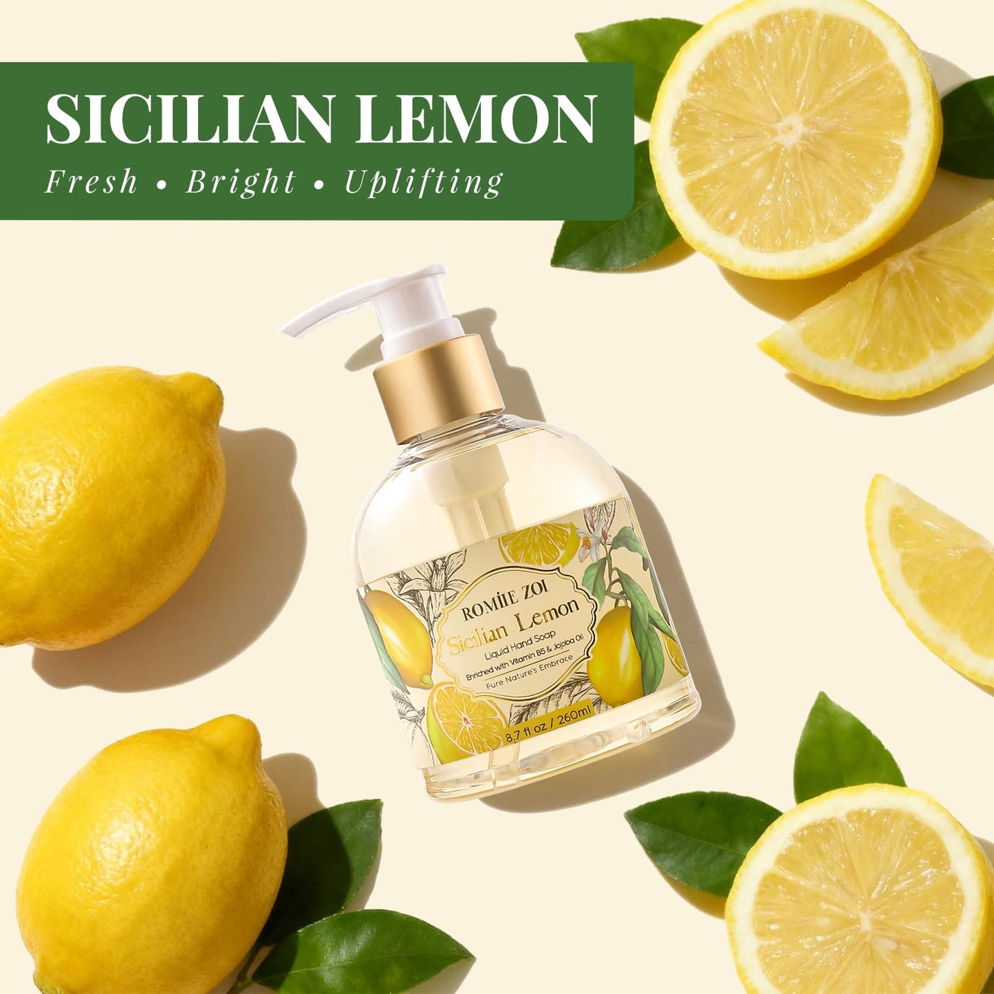 ROMIIE ZOI Liquid Hand Soap, Lemon, 260ml/8.7fl.oz Beauty and Personal Care ROMIIE ZOI