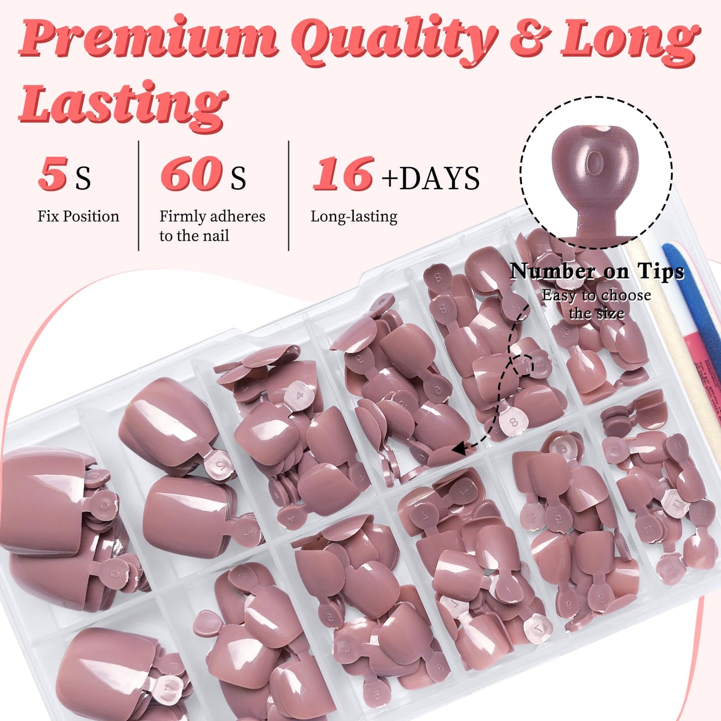 LuckForever 168pc Press on Toenails Women Fake Toe Nails with Glue Tabs, Coffee Fake Toenails Press on Nail Short Square Toe Nails Press ons Glue Beauty and Personal Care LuckForever