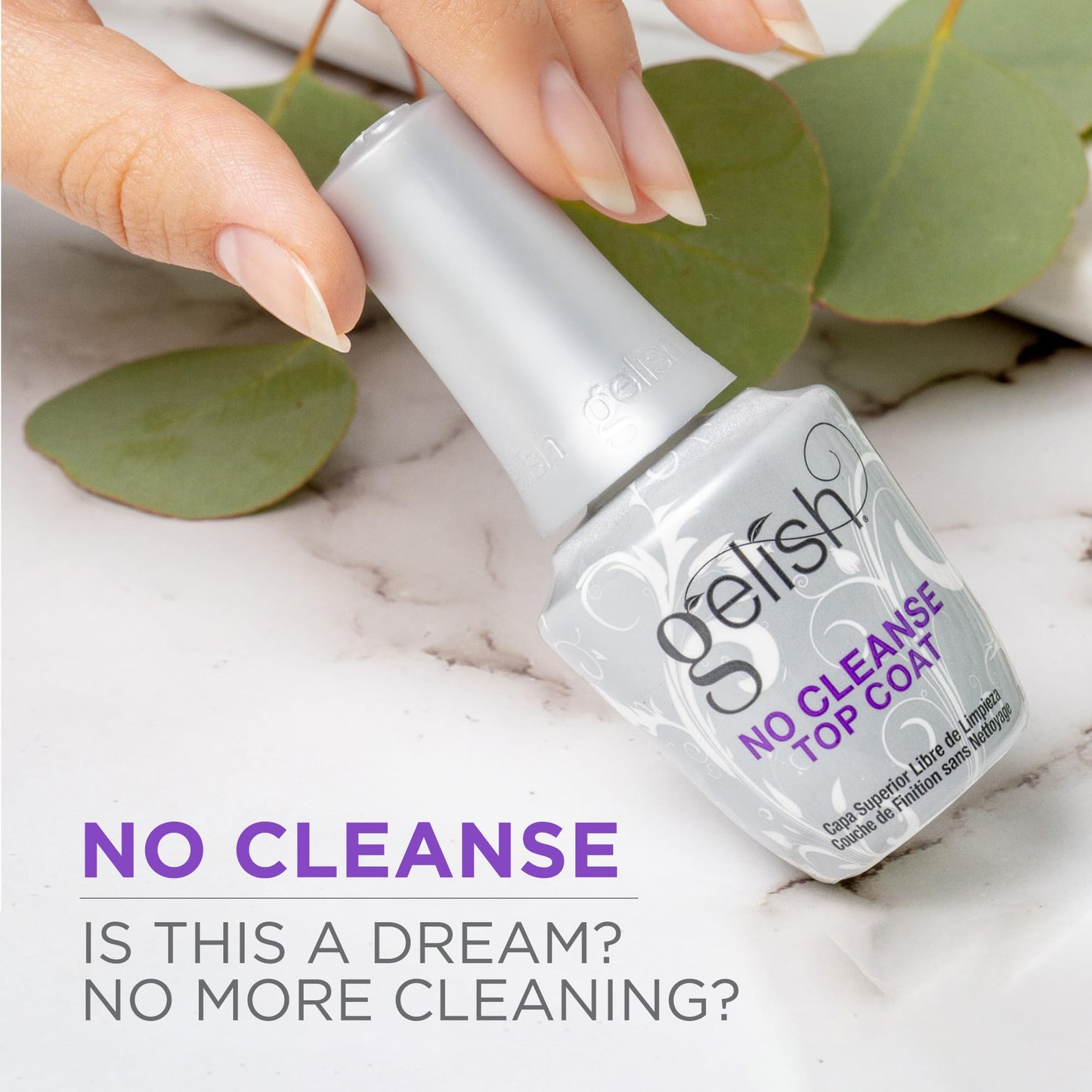 Gelish No-Cleanse No Wipe UV/LED Gel Nail Polish Top Coat Sealer, 15mL Beauty & Personal Care Gelish