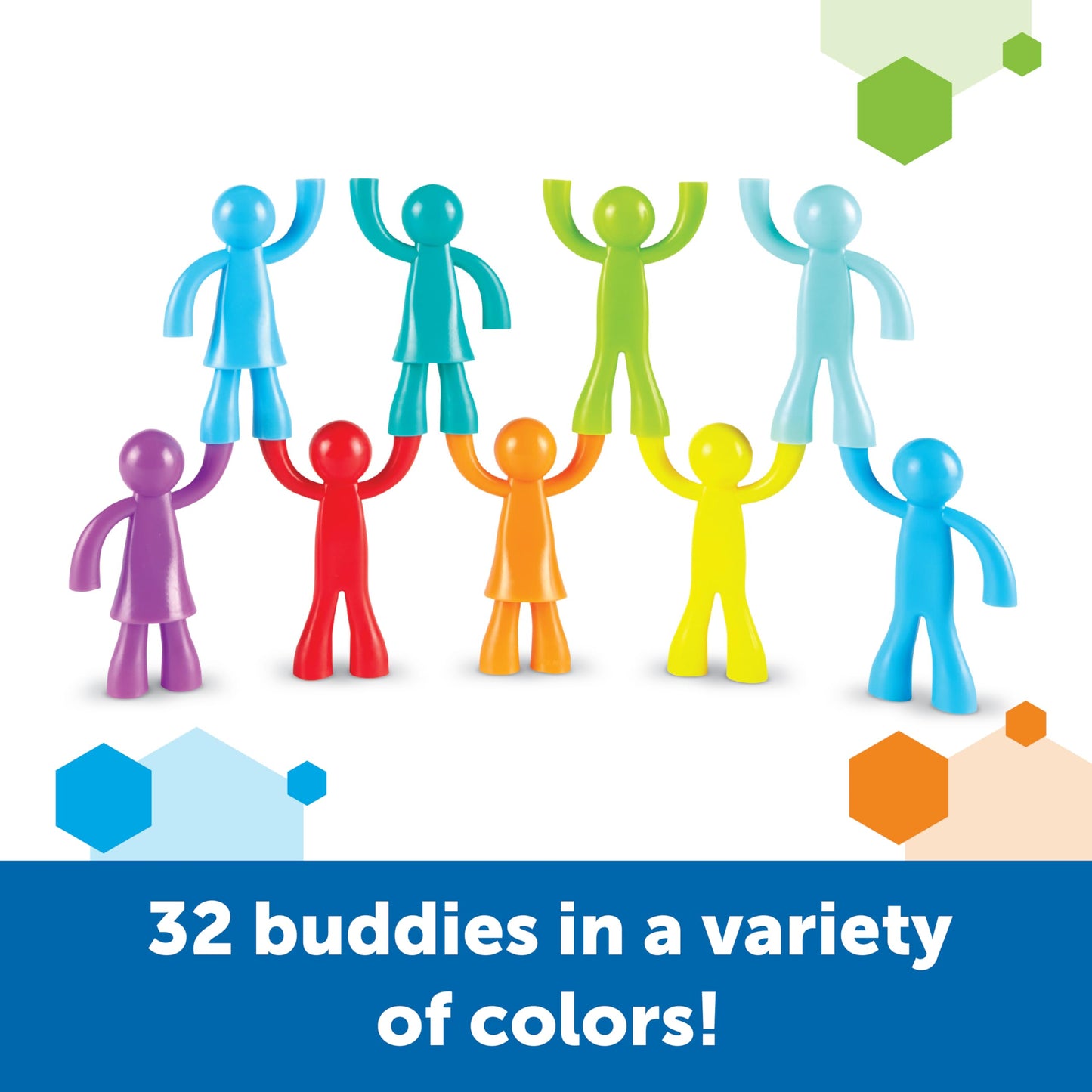 Learning Resources Buddy Builders,32 Pieces, Ages 3+, Fine Motor, Hand Eye Coordination Toy, Fine Motor Skills,Social Emotional Learning Toys
