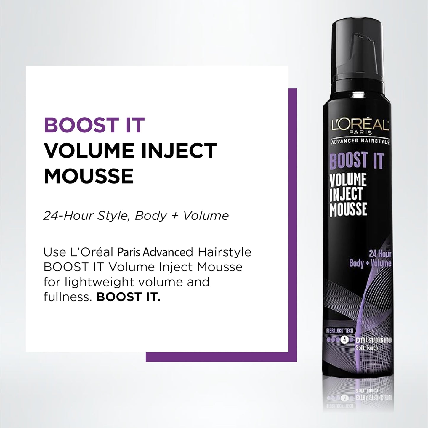 L'Oréal Paris Advanced Hairstyle BOOST IT Volume Inject Mousse, 8.3 oz.