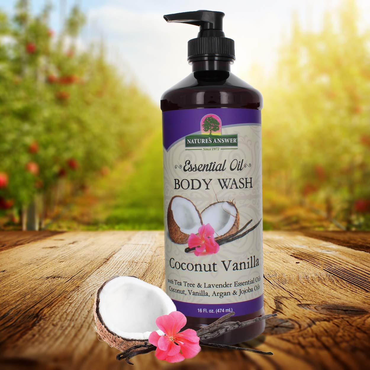 Nature's Answer Body Wash With Pure Essential Oil, Coconut Vanilla, 16 Oz