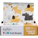 ForPro Professional Collection FUN Doggone Delight 5" Foil Sheets, Aluminum, Pop-Up Foil Dispenser, Hair Foils for Color Application & Highlighting