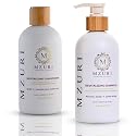 MZURI Shampoo & Conditioner Set - African Black Soap & Shea Shampoo + Vanilla Cedarwood Conditioner | Sulfate-Free Hydrating Cleanse, Detangling Frizz