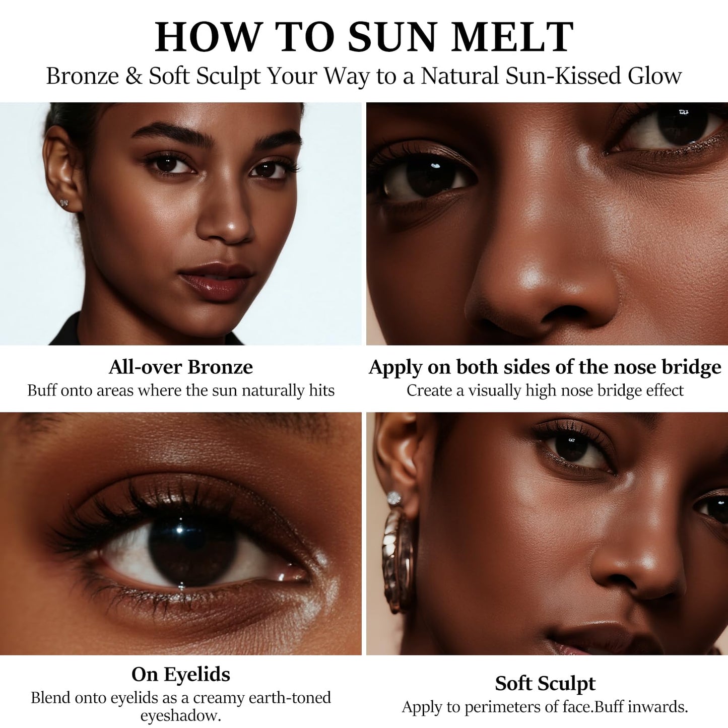 HECI BEAUTY Cream Bronzer with Brush, Creamy & Highly Pigmented Formula, Blendable Cream Contour Makeup with a Natural, Matte Finish - Buildable