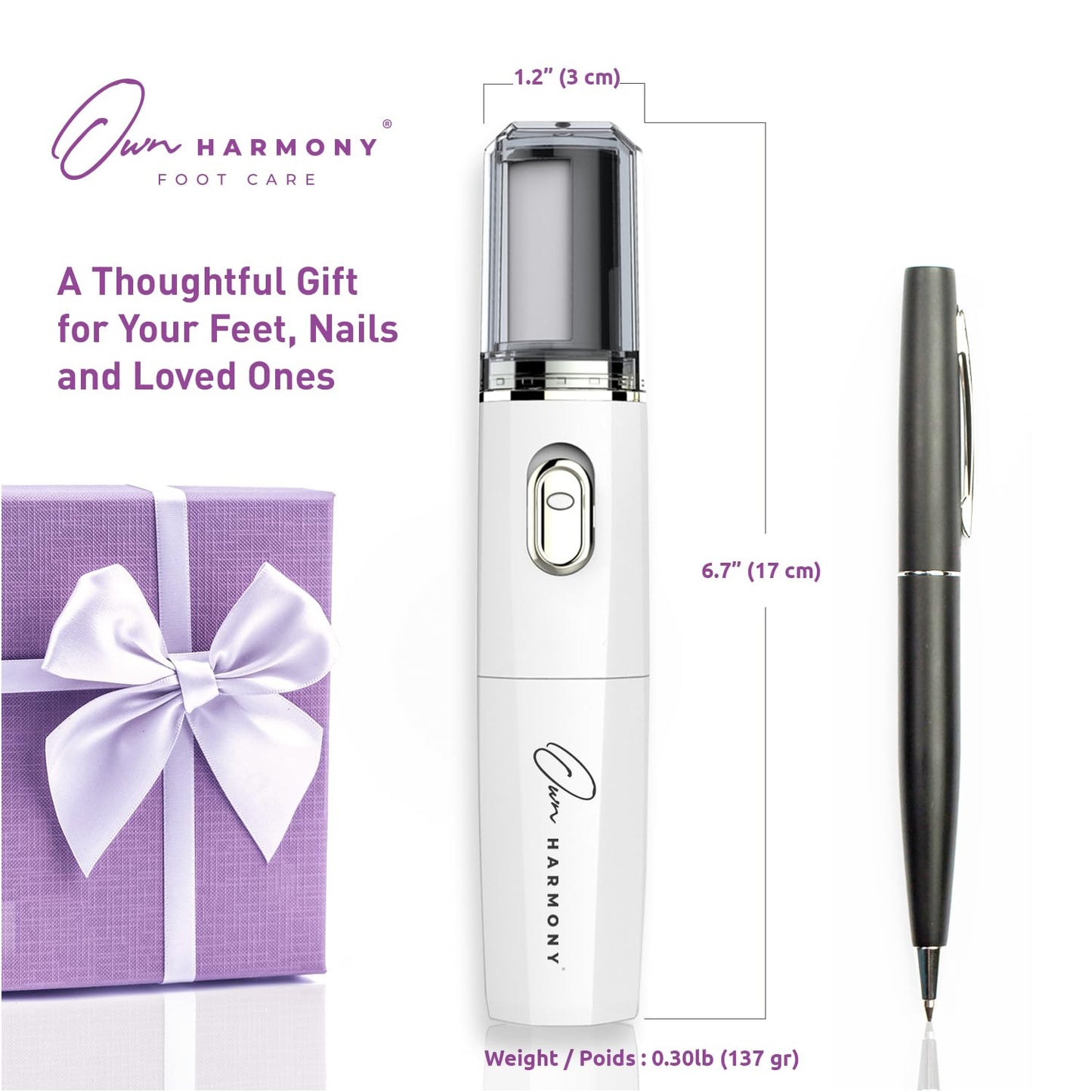 Own Harmony Electric Nail Buffer and Shine Kit for Natural Nails: Manicure Pedicure Tools with Callus Remover Foot Care, Best Electronic Mani Pedi