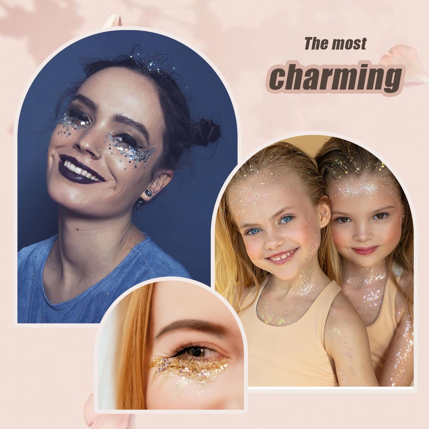 Face Body Glitter, Hair Glitter Sparkles Chunky St Patricks Day Face Glitter Makeup,Green Face Paint Holographic Chunky Sequins Glitters for Eye Lip Beauty and Personal Care Prehot