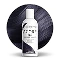 Adore Semi Permanent Hair Color (125 Purple Black) | Vegan & Cruelty-Free Black Hair Dye | No Ammonia, No Peroxide, No Alcohol | 4 Fl Oz
