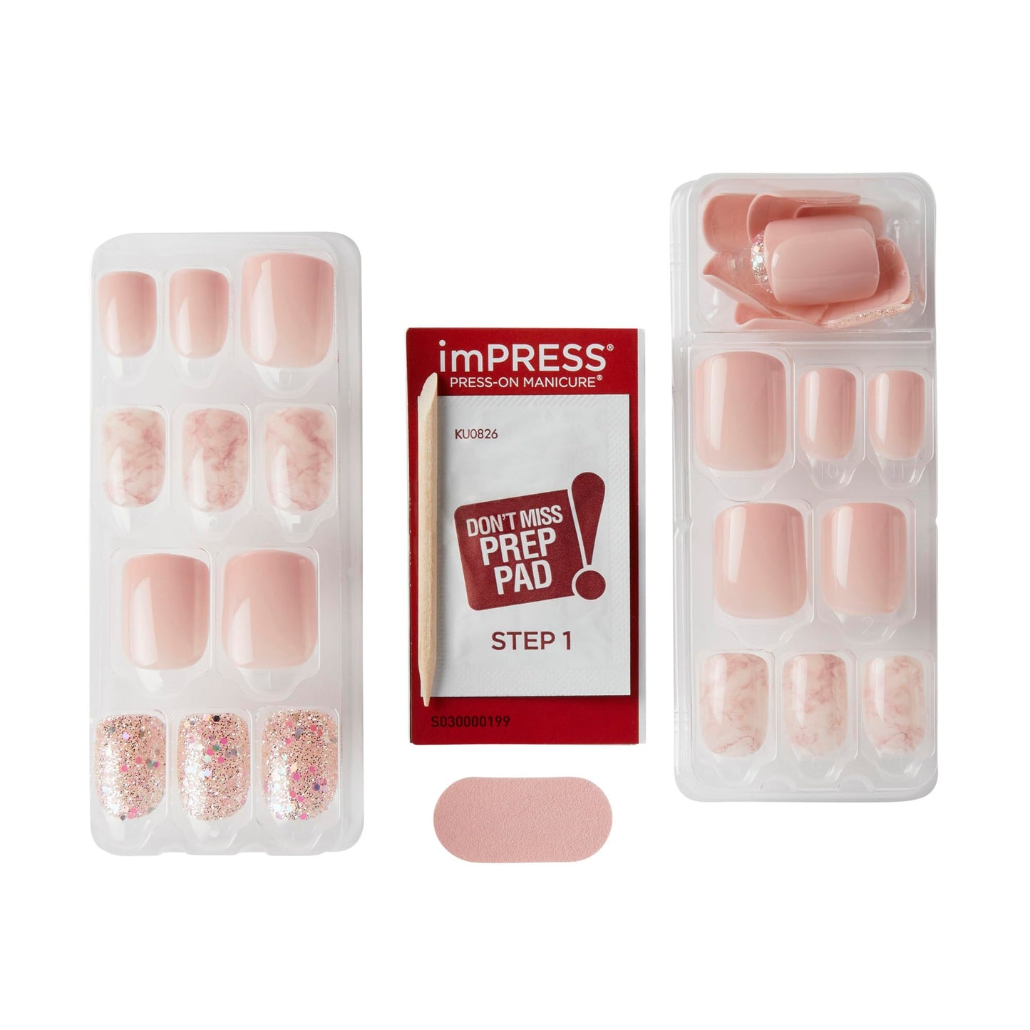 Kiss Impress No Glue Mani Press On Nails, Wide, 'Just a Dream', Pink, Short Size, Squoval Shape, Includes 30 Nails, Prep Pad, Instructions Sheet, 1 Beauty & Personal Care imPRESS