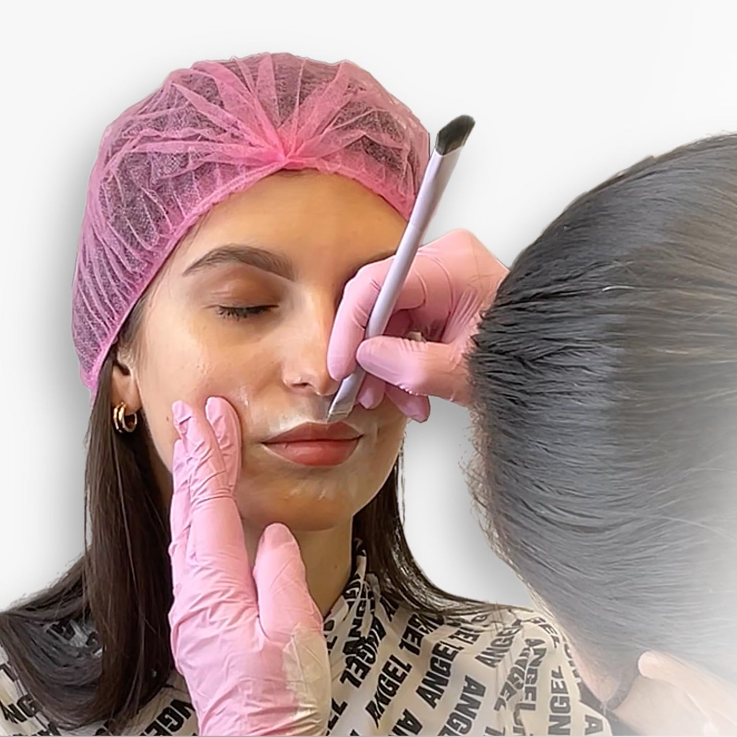 Ink Permanent Eyebrow Mapping Kit with Setting Powder, Eyebrow Brush and Brow Paste, Brow Mapping Tool, White Paste for Outlining & Fixation Powder…