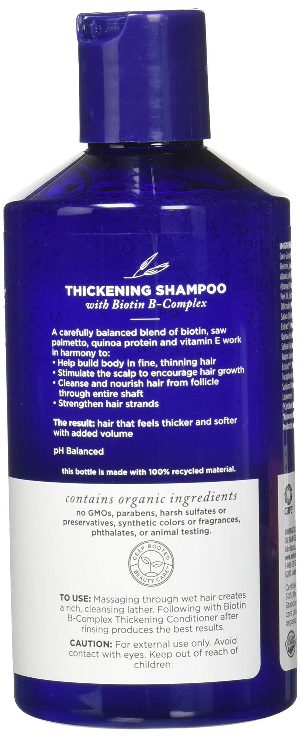 Avalon Organics Thickening Shampoo Complex (Packaging may vary), Biotin B, 14 Fl Oz