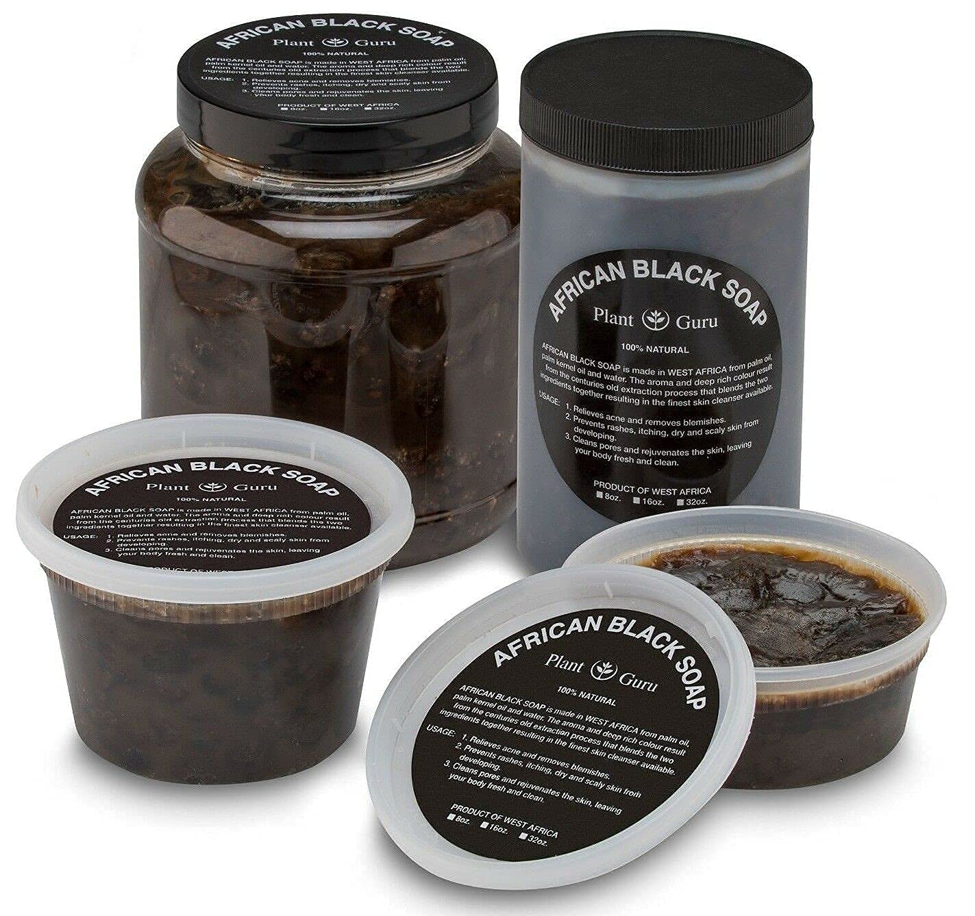 African Black Soap Paste 3.5 lbs. Bulk - 100% Raw Pure Natural From Ghana. Acne Treatment, Aids Against Eczema & Psoriasis, Dry Skin, Scars and Dark