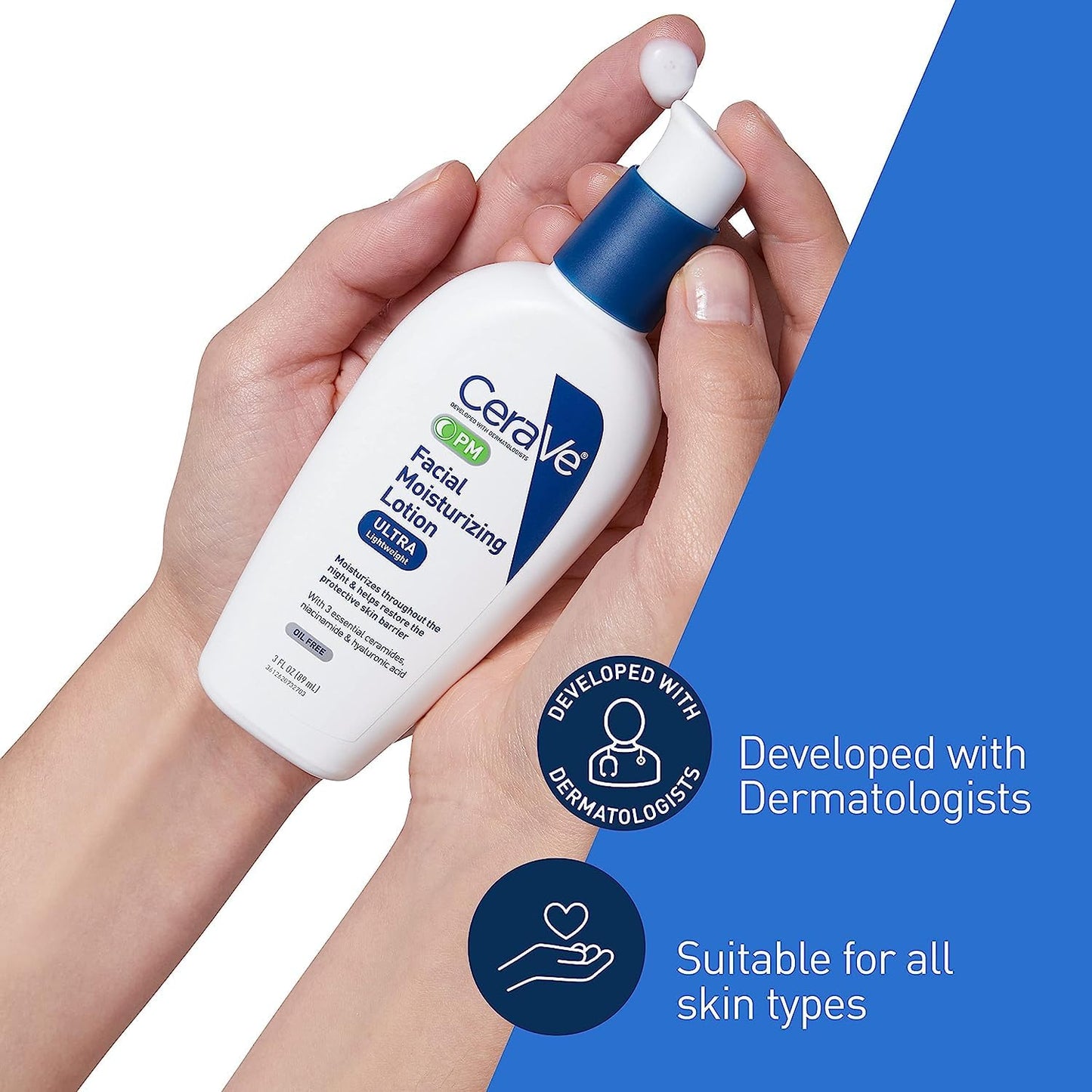 CeraVe Facial Moisturizing Lotion PM Ultra Lightweight 3 oz (Packs of 6)