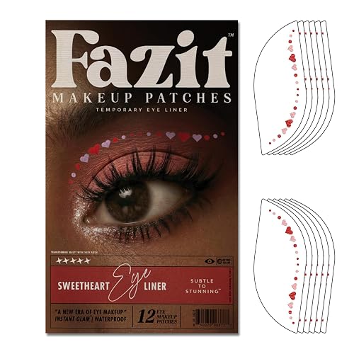 Fazit Makeup Patches - Sweetheart Wing Eyes - Glow Up Make-Up Patches - Cute Glitter Makeup Accessories for Women - Cosmetic Glitter for Face
