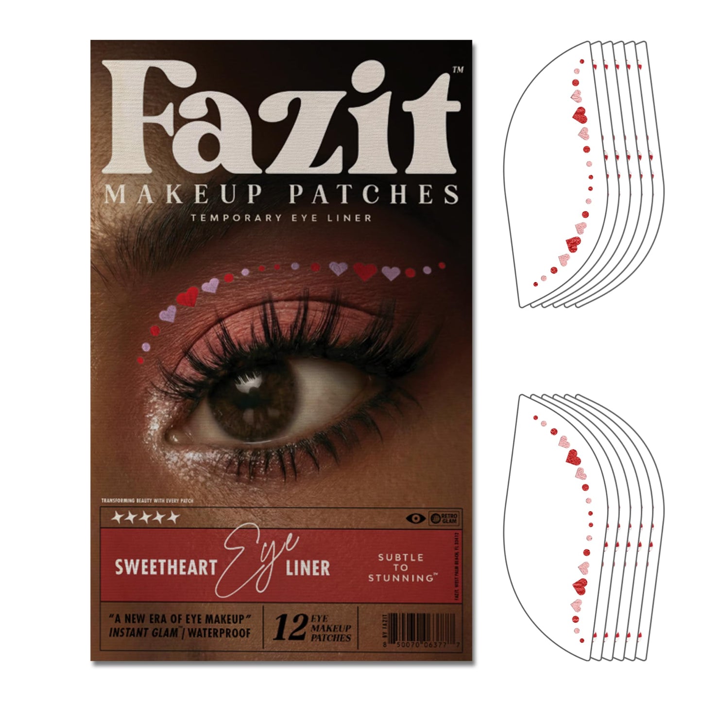 Fazit Makeup Patches - Sweetheart Wing Eyes - Glow Up Make-Up Patches - Cute Glitter Makeup Accessories for Women - Cosmetic Glitter for Face