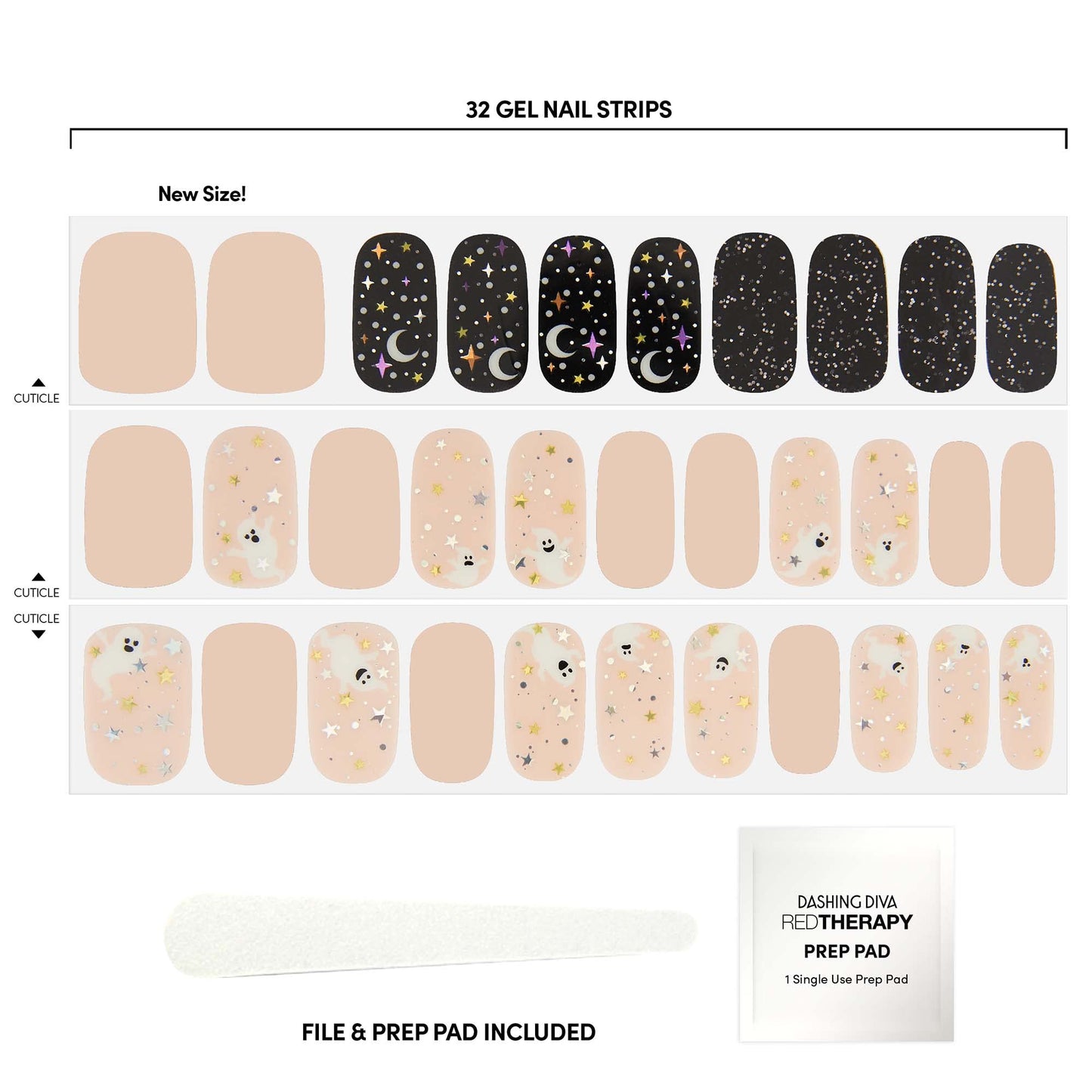 Dashing Diva Gloss Halloween Glow in The Dark Nail Strips - Boo Crew | UV Free, Long Lasting, Cute Halloween Gel Nail Stickers | Contains 32 Nail Beauty & Personal Care Dashing Diva