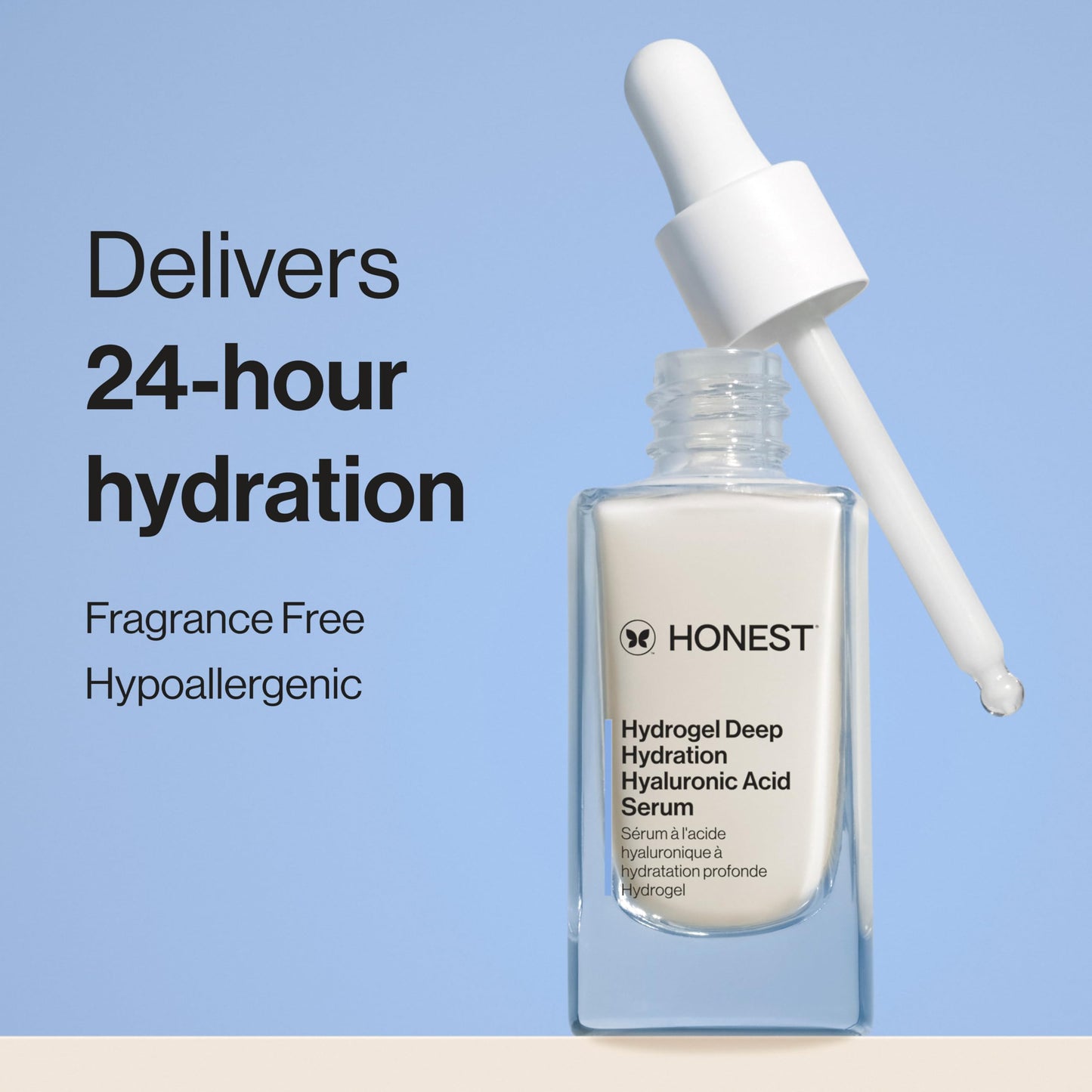 Honest Beauty Hydrogel Deep Hydration Hyaluronic Acid Serum, Moisturizes Plumps, Hypoallergenic, Fragrance-Free, Vegan, Gentle for Sensitive Skin, 1