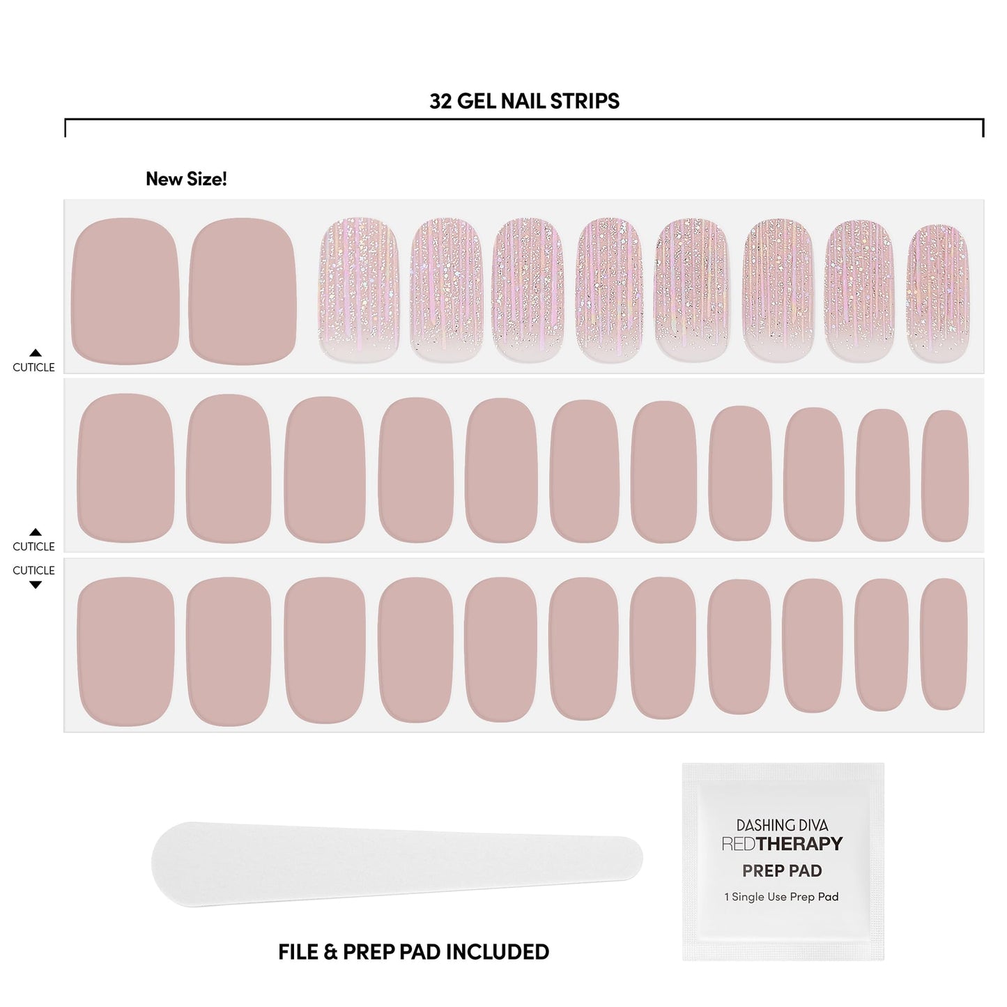 Dashing Diva Gloss Nail Strips - Taupe Hat | UV Free, Chip Resistant, Long Lasting Gel Nail Stickers | Contains 32 Nail Wraps, 1 Prep Pad, 1 Nail File Beauty & Personal Care Dashing Diva
