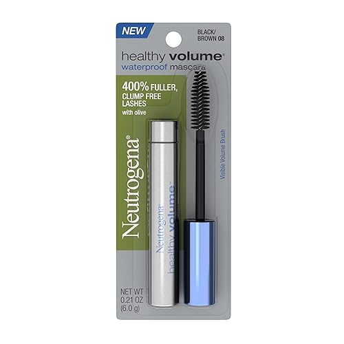 Neutrogena Healthy Volume Lash-Plumping Waterproof Mascara, Volumizing and Conditioning Mascara with Olive Oil to Build Fuller Lashes, Clump-, Smudge