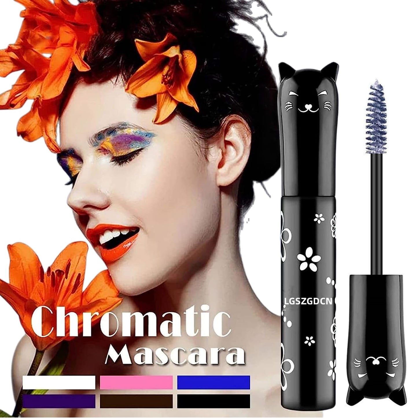 LGSZGDCN White Lashes volume mascara Extensions Makeup Lash Waterproof Fast Dry Eyelashes Curling Lengthening Primer Party Stage Use